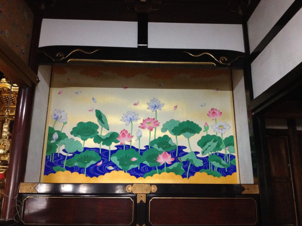 真宗高田派顕正寺内陣余間蓮地図