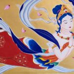 明源寺内陣壁画飛天図 六鳥図 (4)