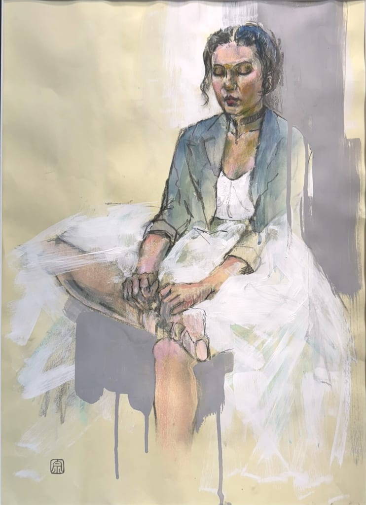 8squats 人物画 大きなサイズ 人物画（水彩画） | Muneto Miyazaki