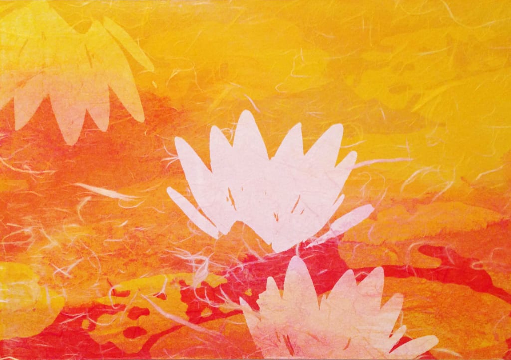 Nymphaea colorata　(size : B4) (2)