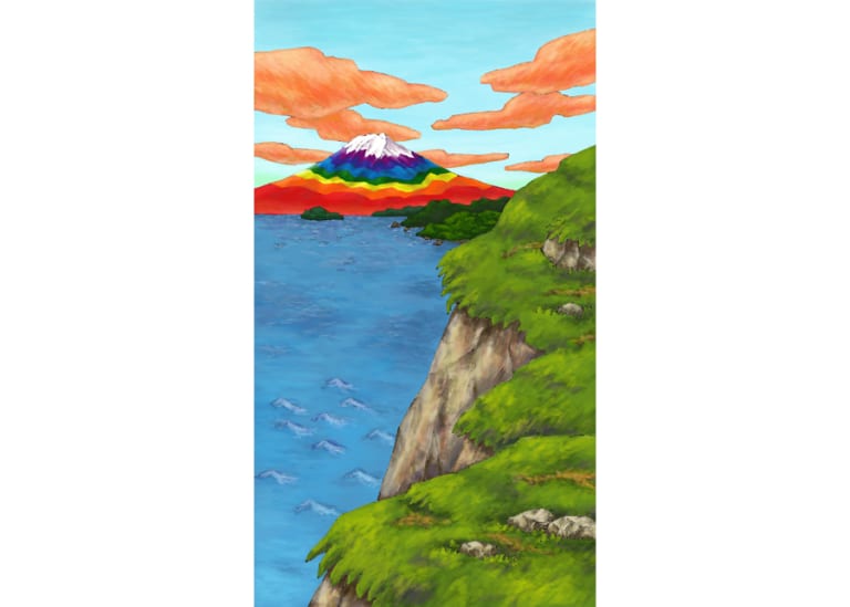 崖の向こうのレインボー富士 9:16 / Rainbow-colored Mt. Fuji over the cliff 9:16