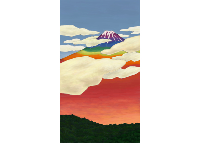 霞がかったレインボー富士 / A hazy rainbow-colored Mt. Fuji