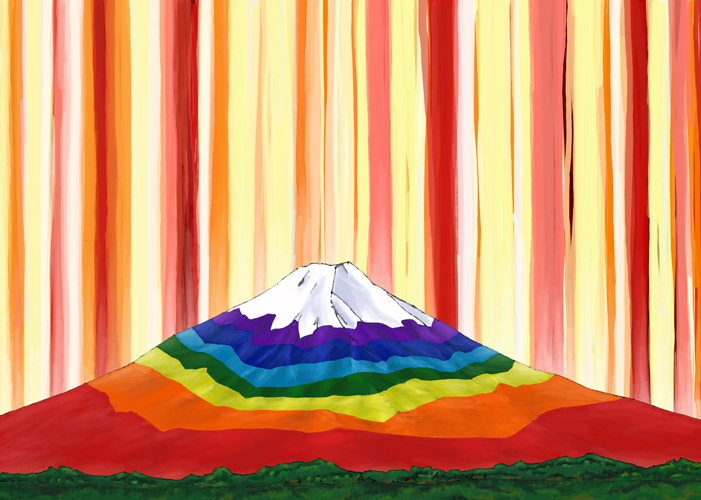 光の中のレインボー富士 type 1 / Rainbow-colored Mt. Fuji in the light type 1