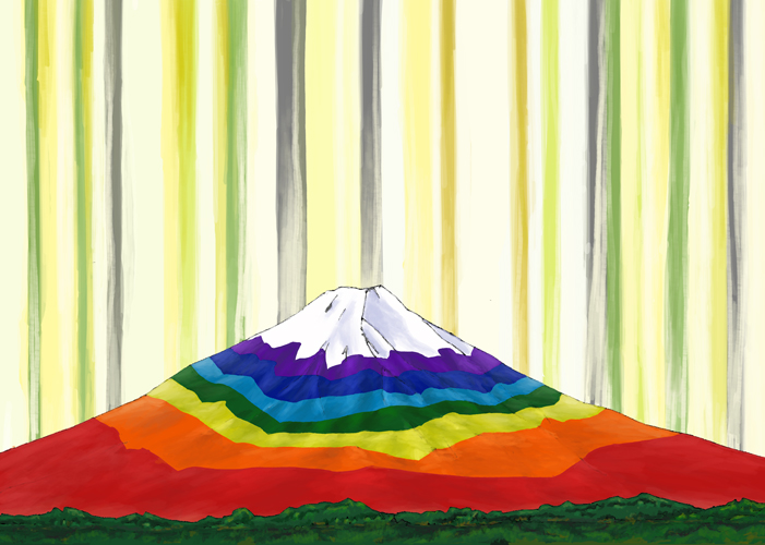 光の中のレインボー富士 type 2 / Rainbow-colored Mt. Fuji in the light type 2