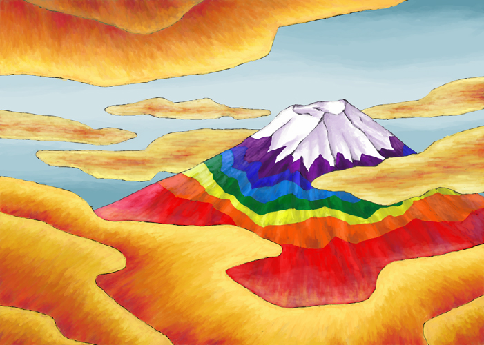 雲の中のレインボー富士 / Rainbow-colored Mt. Fuji in the clouds