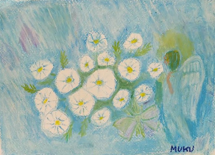 雨の中のお花