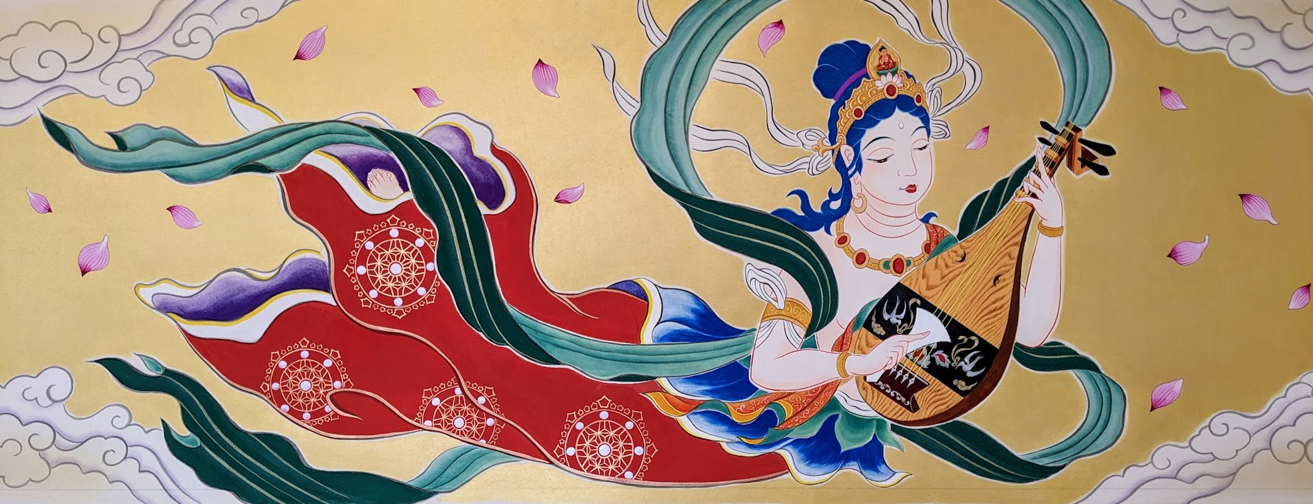 明源寺内陣壁画飛天図 六鳥図 | Work | 絵画工房 図南鵬翼 tonanhouyoku