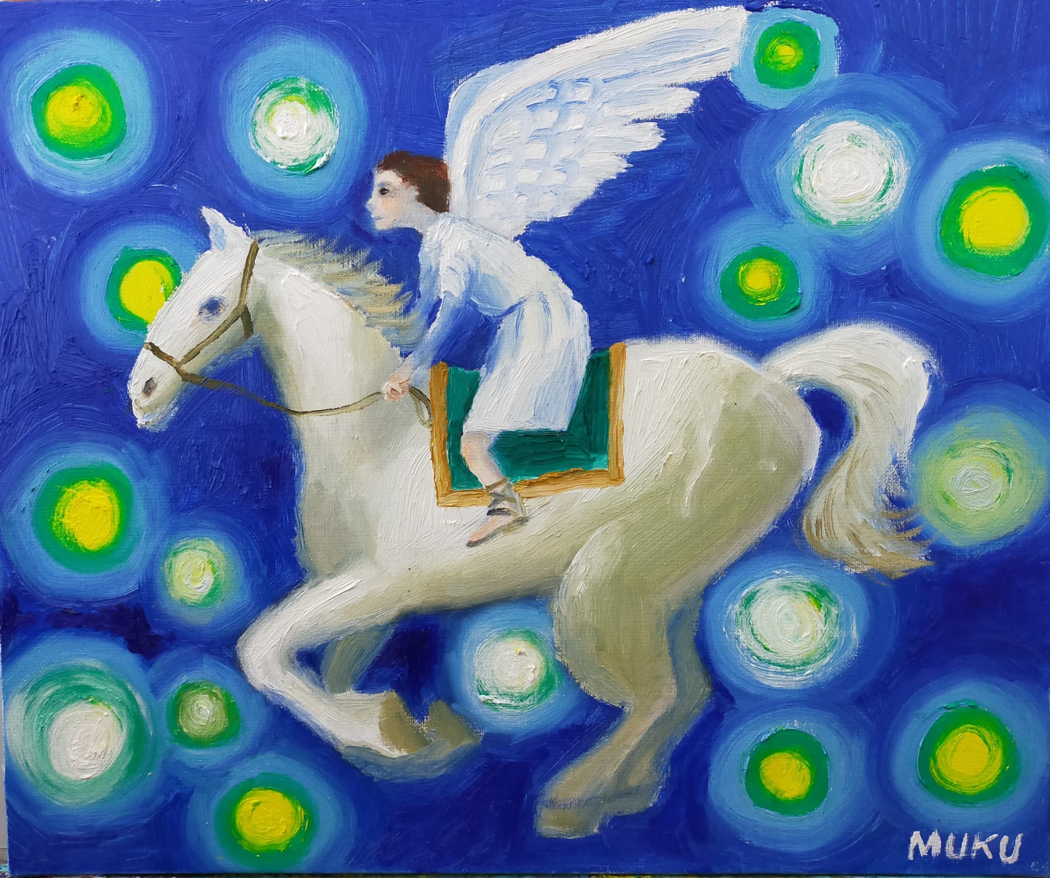 走る馬 | Work | ナイーブアート＆スピリチュアルアート｜伊藤無垢