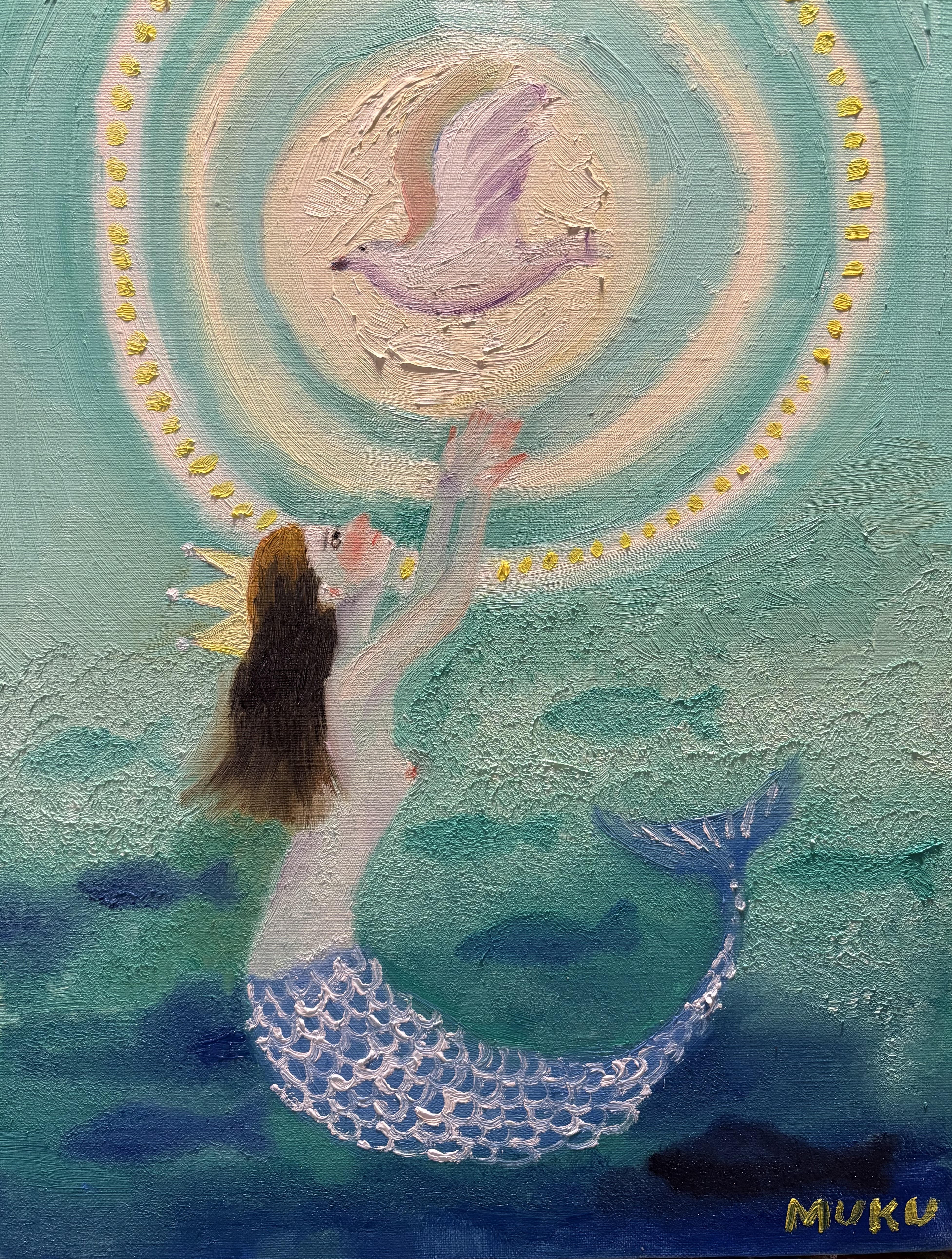 絵画　人魚　海 人魚 | Work | ナイーブアート・スピリチュアルアート｜天使の絵