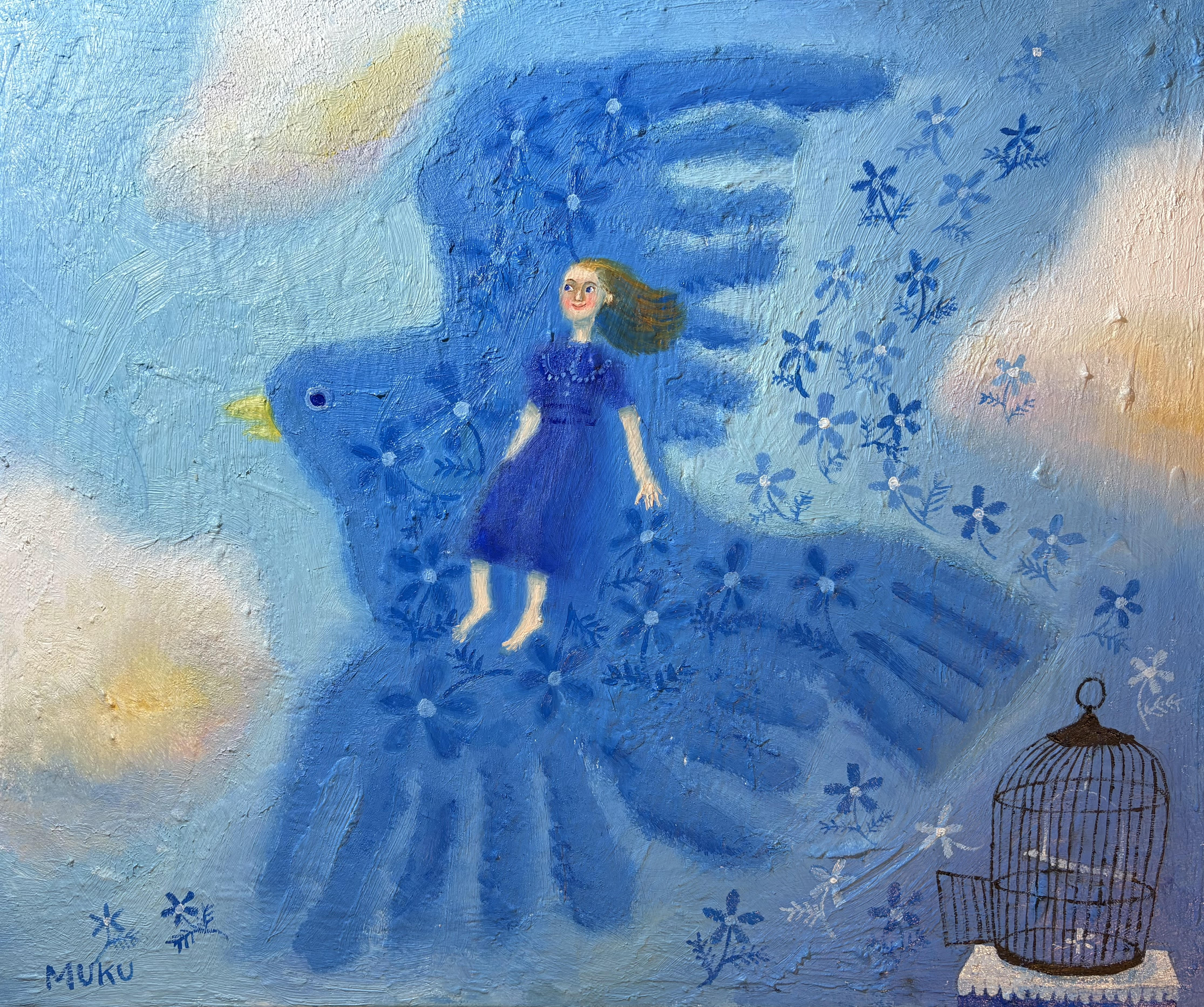 青い鳥 – blue, blue, blue | Work | ナイーブアート＆スピリチュアル